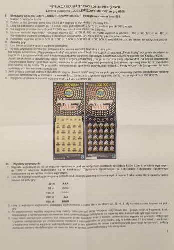 Wkładka Jubileuszowy Milion
