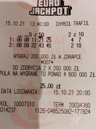 245936558_4172934352815382_6388192219816782709_n.jpg (524.96 KiB) Przejrzano 5485 razy Wygrana z przed miesiąca 4+ 0. 377 zł